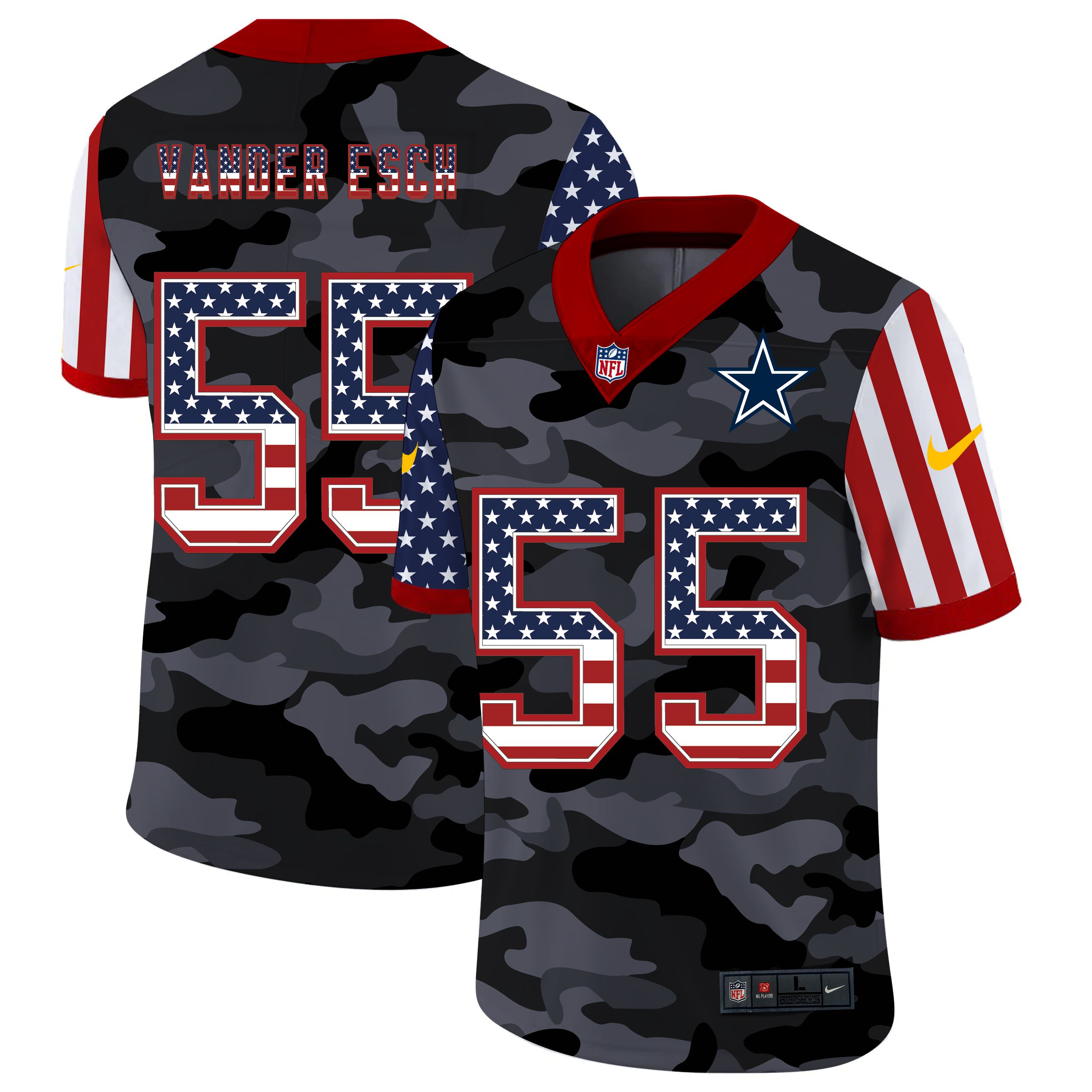 Men Dallas cowboys #55 Vander esch 2020 Nike USA Camo Salute to Service Limited NFL Jerseys->dallas cowboys->NFL Jersey